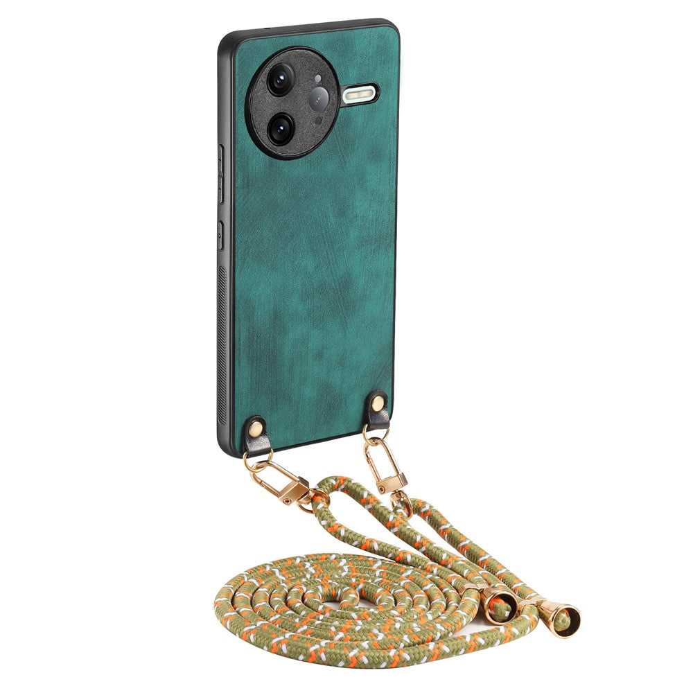 For Xiaomi Poco F7 Ultra 5G / Xiaomi Redmi K80 Pro 5G Retro Leather Phone Back Cover with Adjustable Strap