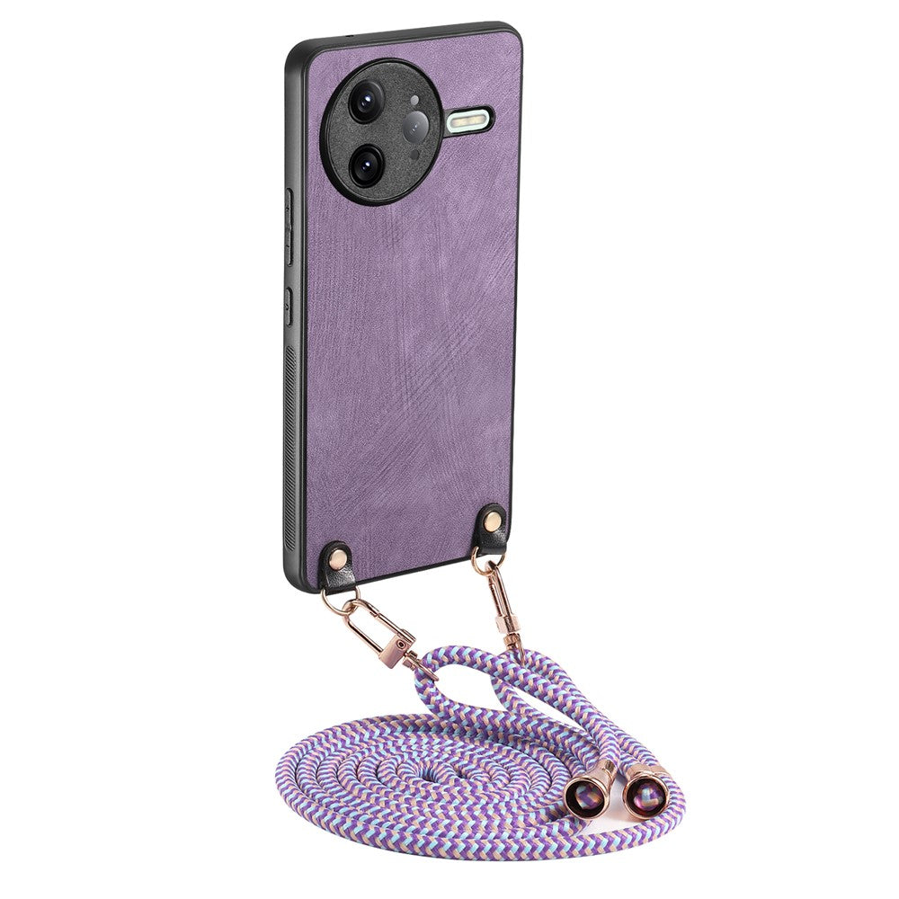 For Xiaomi Poco F7 Ultra 5G / Xiaomi Redmi K80 Pro 5G Retro Leather Phone Back Cover with Adjustable Strap