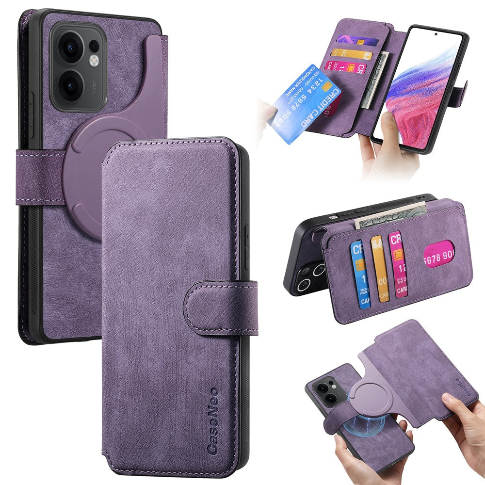 CASENEO För Oppo Reno13 F 5G (Reno 13 FS 5G) / 4G Magnetiskt Skal Avtagbart Läderfodral för mobil