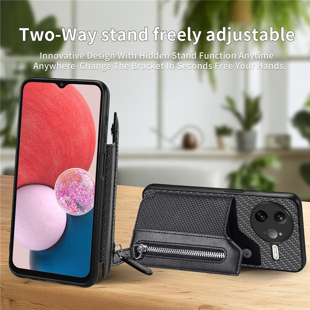 Xiaomi Poco F7 Ultra 5G / Xiaomi Redmi K80 Pro 5G-cover i læder + PC + TPU, pungcover med lynlås