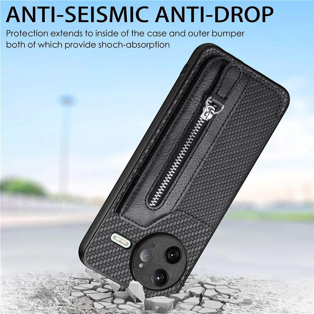 Xiaomi Poco F7 Ultra 5G / Xiaomi Redmi K80 Pro 5G-cover i læder + PC + TPU, pungcover med lynlås