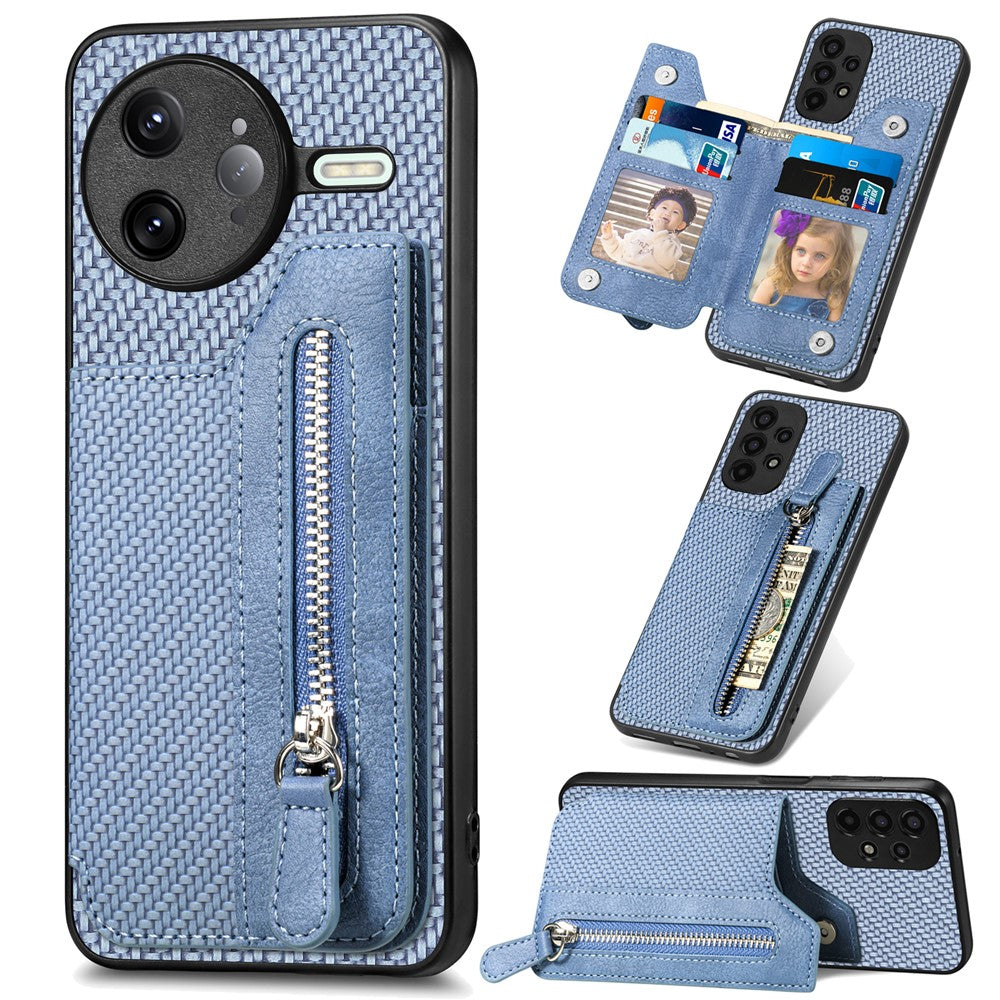 Xiaomi Poco F7 Ultra 5G / Xiaomi Redmi K80 Pro 5G-cover i læder + PC + TPU, pungcover med lynlås