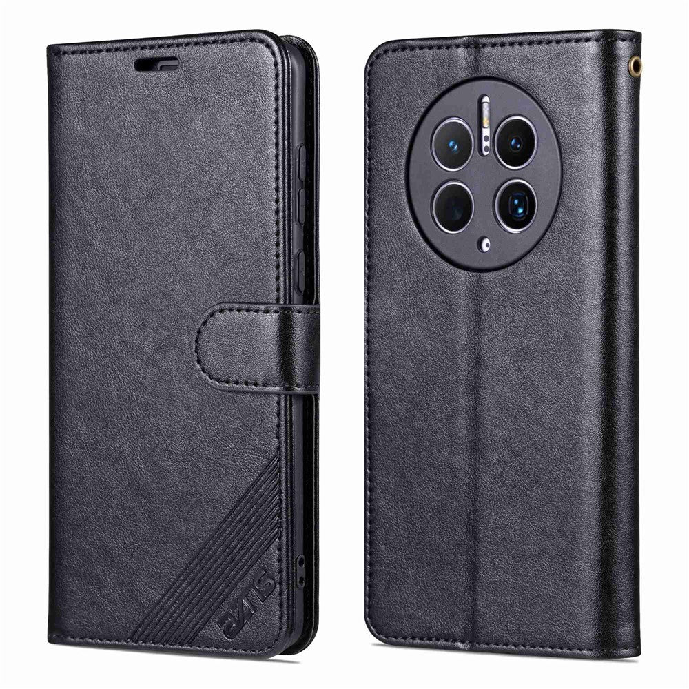 AZNS Flip-plånboksfodral för Huawei Mate 50 Pro 4G, Fullt skyddande PU-läder, magnetisk stängning, reptåligt mobilfodral med stativ