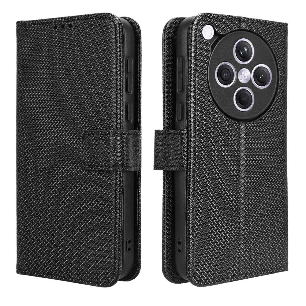 For Oppo Find X8s+ 5G Leather Wallet Case with Strap Diamond Texture Phone Cover