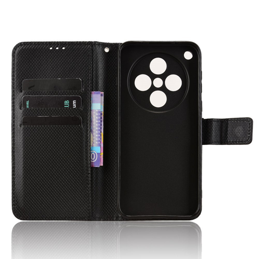 For Oppo Find X8s+ 5G Leather Wallet Case with Strap Diamond Texture Phone Cover