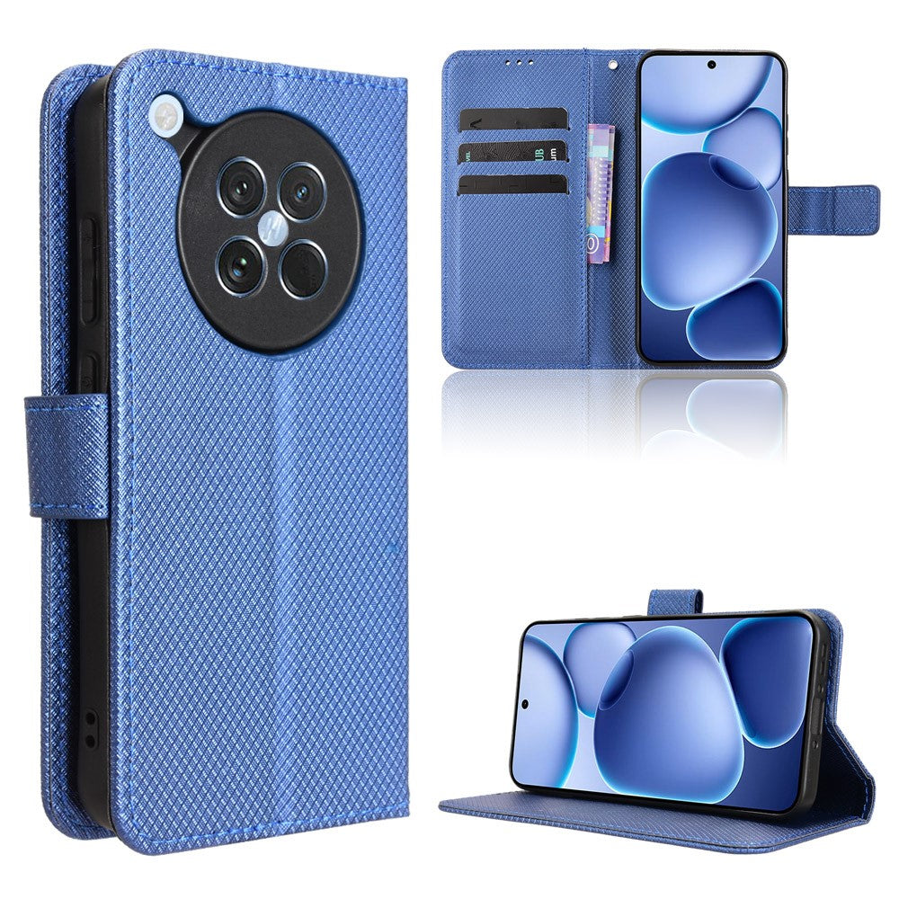 For Oppo Find X8s 5G Leather Wallet Case with Strap Diamond Texture Phone Cover