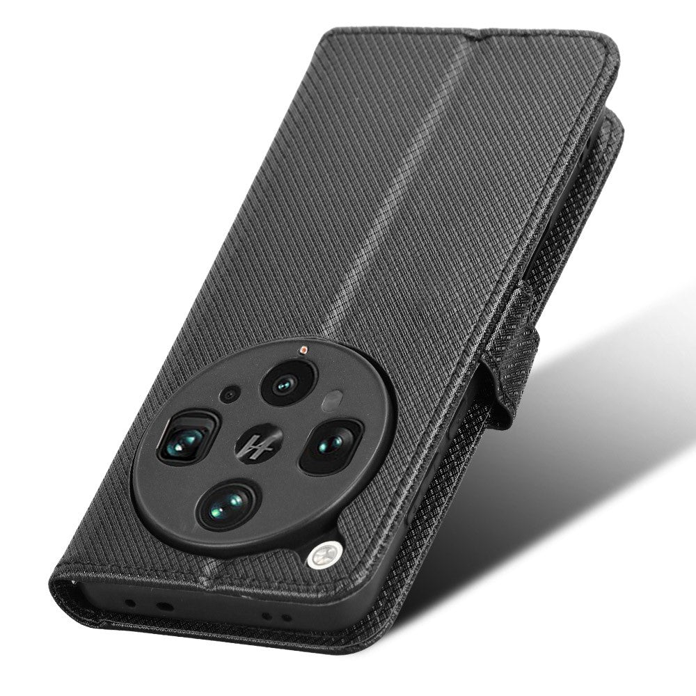 For Oppo Find X8 Ultra 5G Leather Wallet Case with Strap Diamond Texture Phone Cover