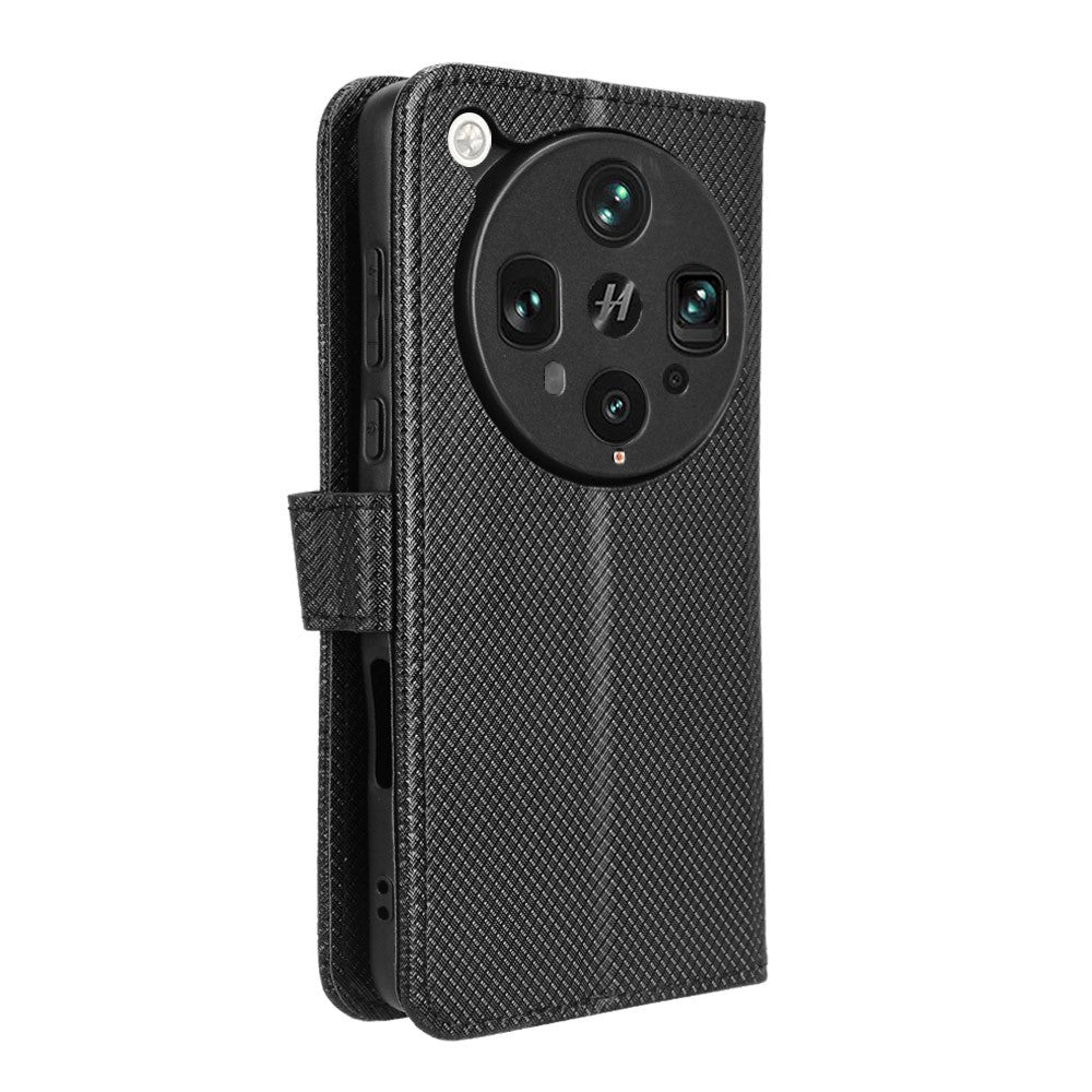 For Oppo Find X8 Ultra 5G Leather Wallet Case with Strap Diamond Texture Phone Cover