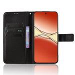 For Oppo A5 Pro 5G (China) / Oppo F29 Pro 5G (Global) Leather Wallet Case with Strap Diamond Texture Phone Cover