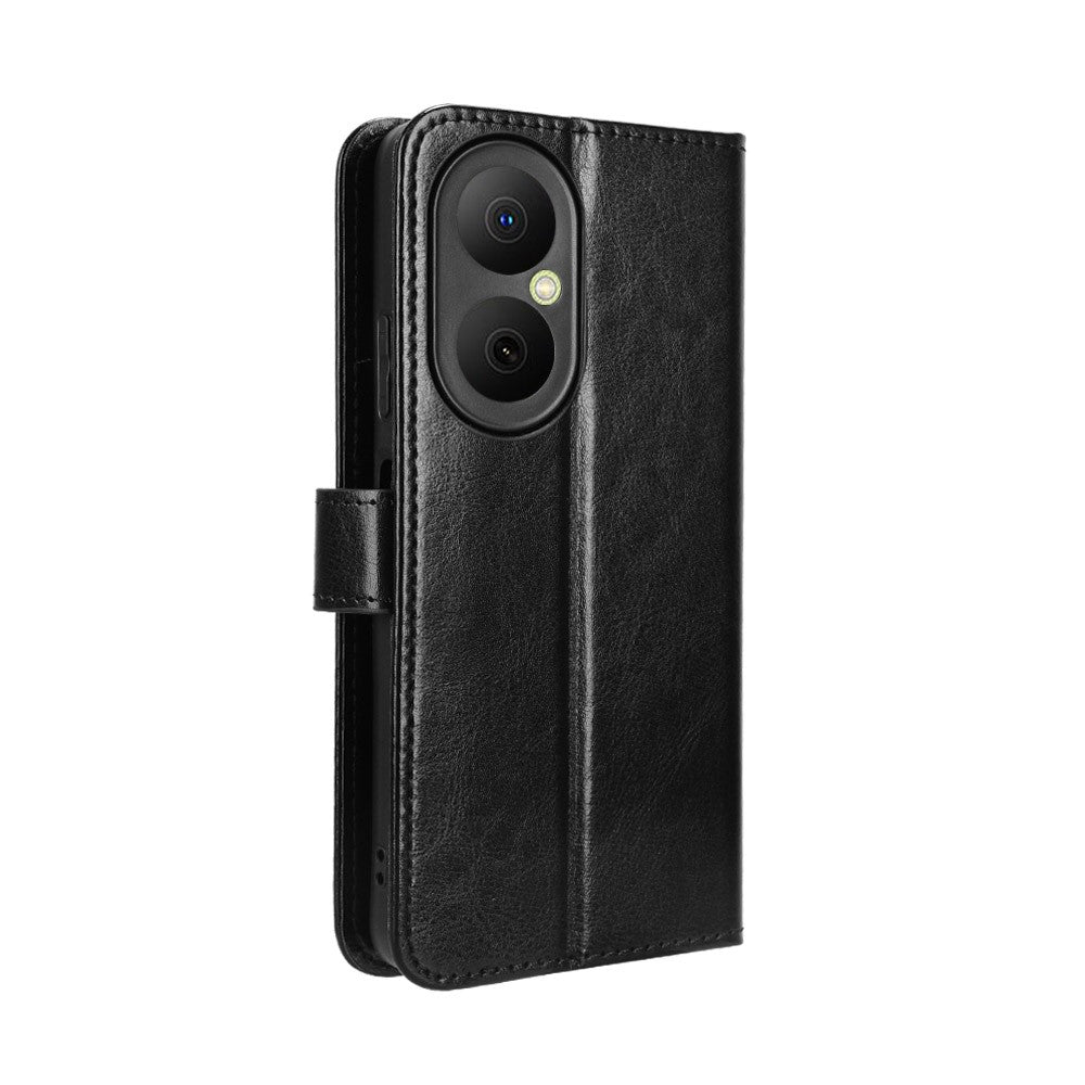 For Huawei Enjoy 80 PU Leather Case with Strap Crazy Horse Texture Phone Wallet Cover