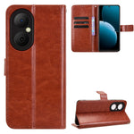 For Huawei Enjoy 80 PU Leather Case with Strap Crazy Horse Texture Phone Wallet Cover
