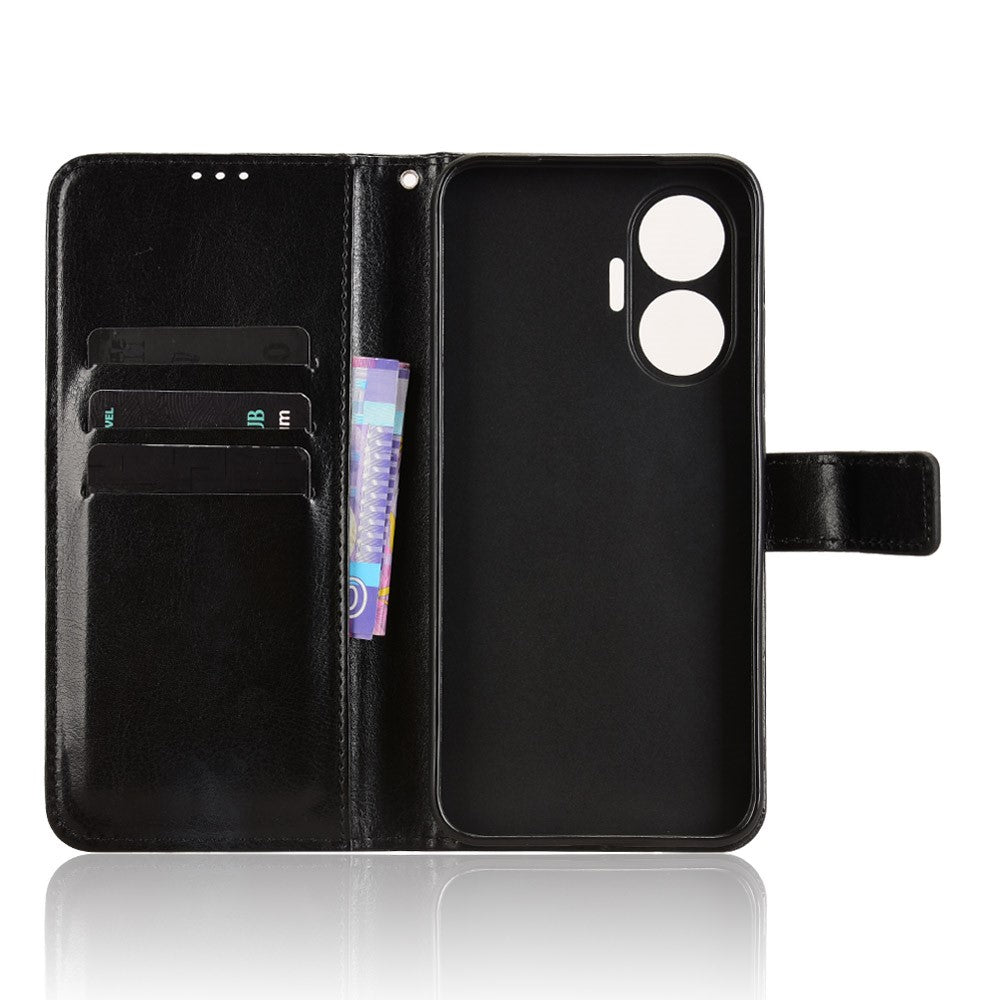 For Xiaomi Redmi Turbo 4 Pro 5G / Poco F7 5G PU Leather Case with Strap Crazy Horse Texture Phone Wallet Cover