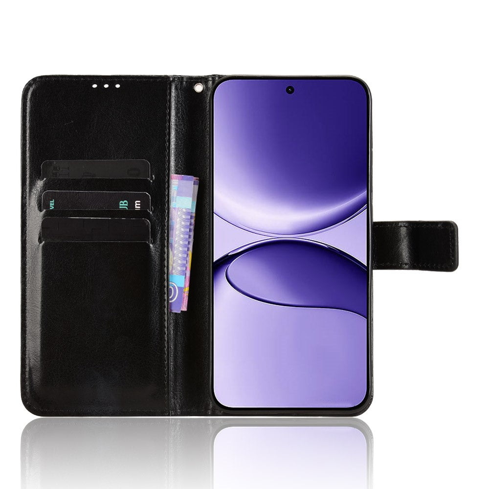 For Xiaomi Redmi Turbo 4 Pro 5G / Poco F7 5G PU Leather Case with Strap Crazy Horse Texture Phone Wallet Cover