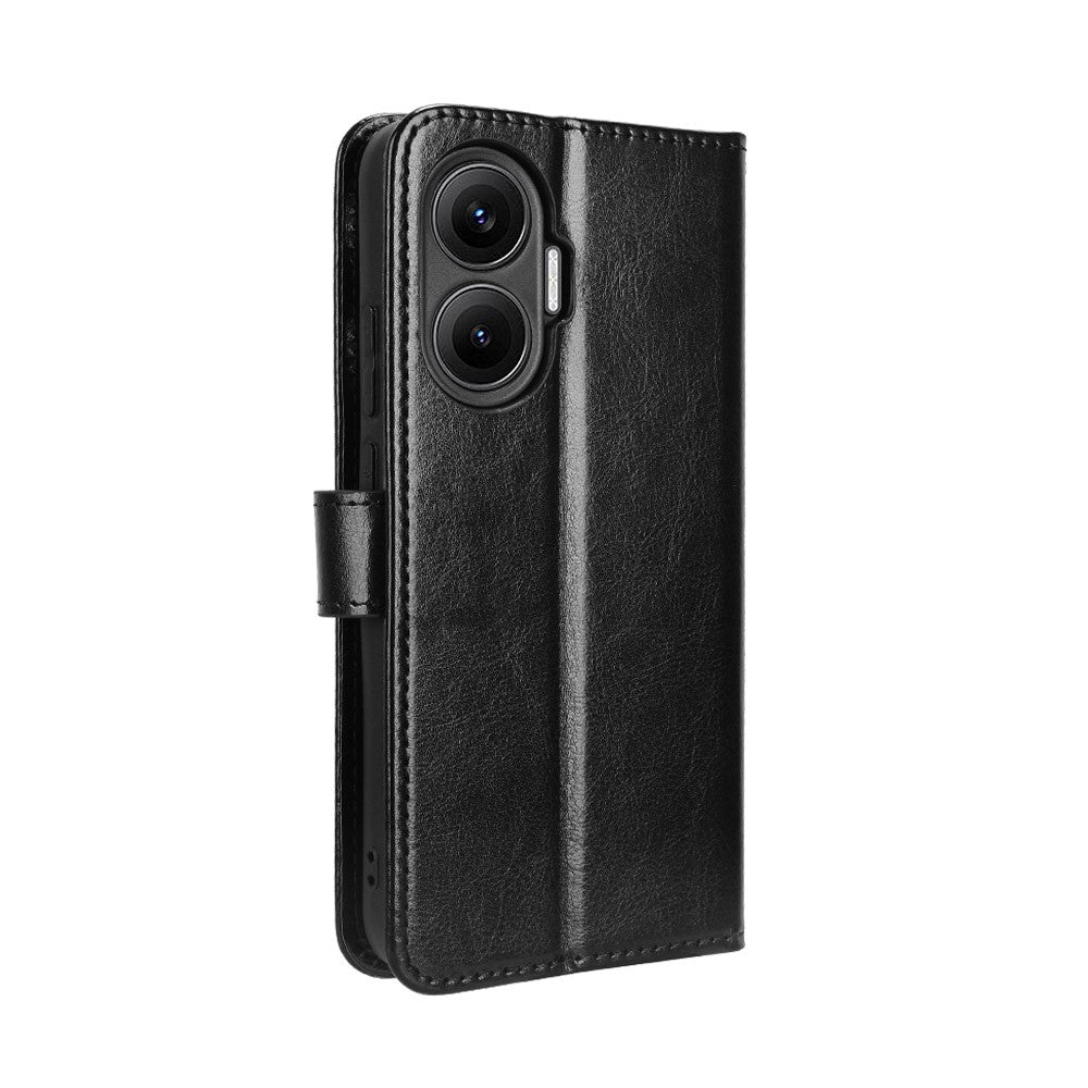 For Xiaomi Redmi Turbo 4 Pro 5G / Poco F7 5G PU Leather Case with Strap Crazy Horse Texture Phone Wallet Cover