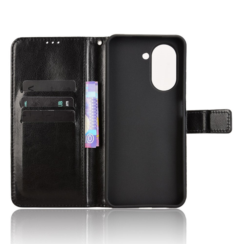 For Xiaomi Redmi A5 NFC (EU) (173.45mm) PU Leather Case with Strap Crazy Horse Texture Phone Wallet Cover