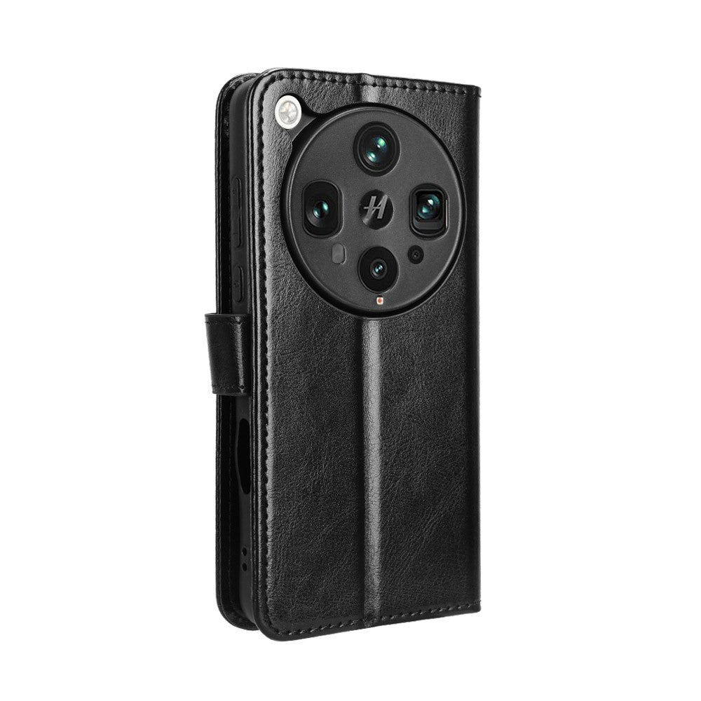 For Oppo Find X8 Ultra 5G PU Leather Case with Strap Crazy Horse Texture Phone Wallet Cover