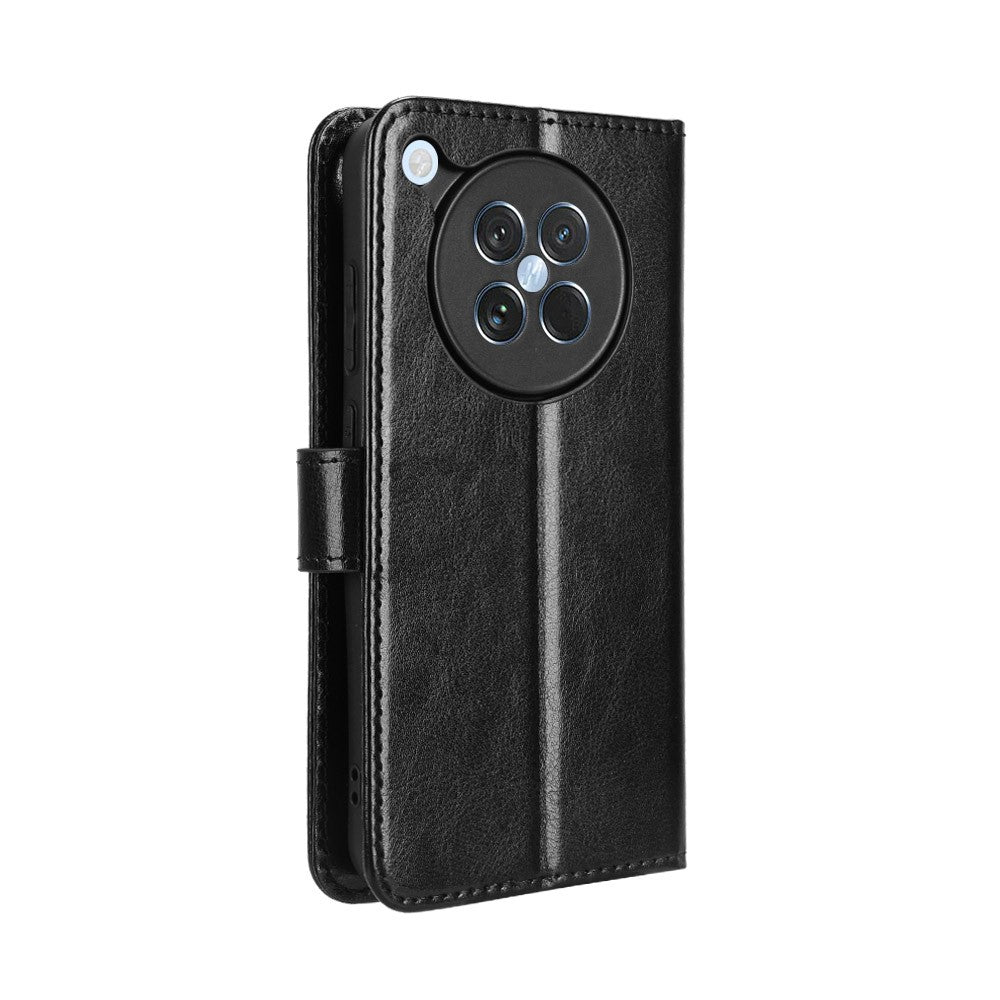 For Oppo Find X8s 5G PU Leather Case with Strap Crazy Horse Texture Phone Wallet Cover