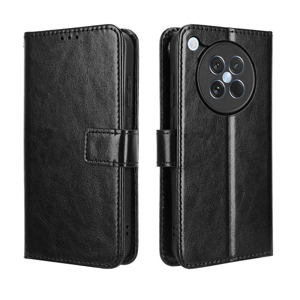 For Oppo Find X8s 5G PU Leather Case with Strap Crazy Horse Texture Phone Wallet Cover