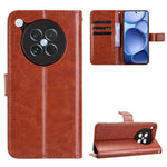 For Oppo Find X8s 5G PU Leather Case with Strap Crazy Horse Texture Phone Wallet Cover