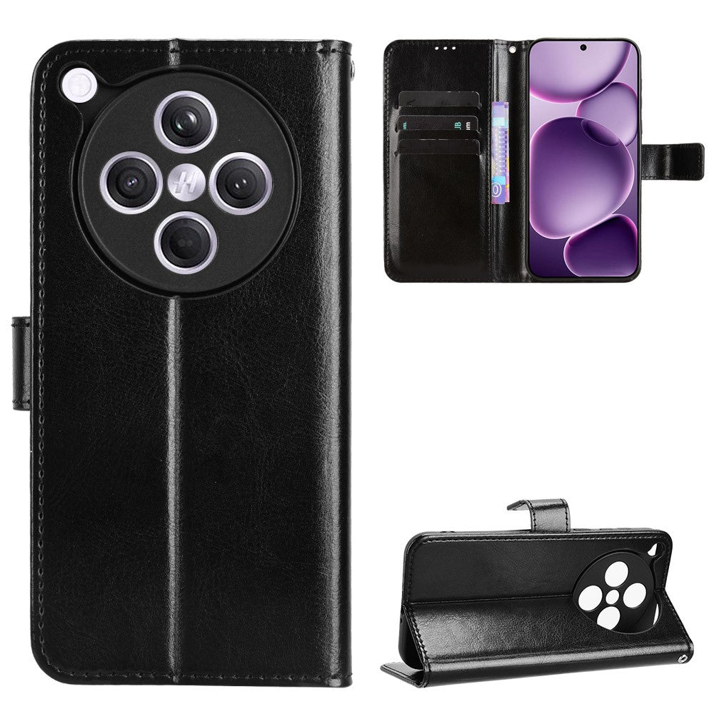 For Oppo Find X8s+ 5G PU Leather Case with Strap Crazy Horse Texture Phone Wallet Cover