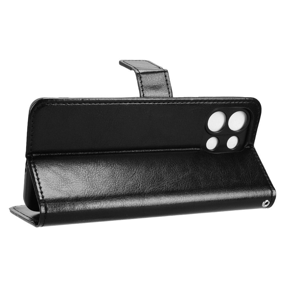 For Oppo K13 5G PU Leather Case with Strap Crazy Horse Texture Phone Wallet Cover