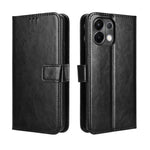 For Oppo K13 5G PU Leather Case with Strap Crazy Horse Texture Phone Wallet Cover
