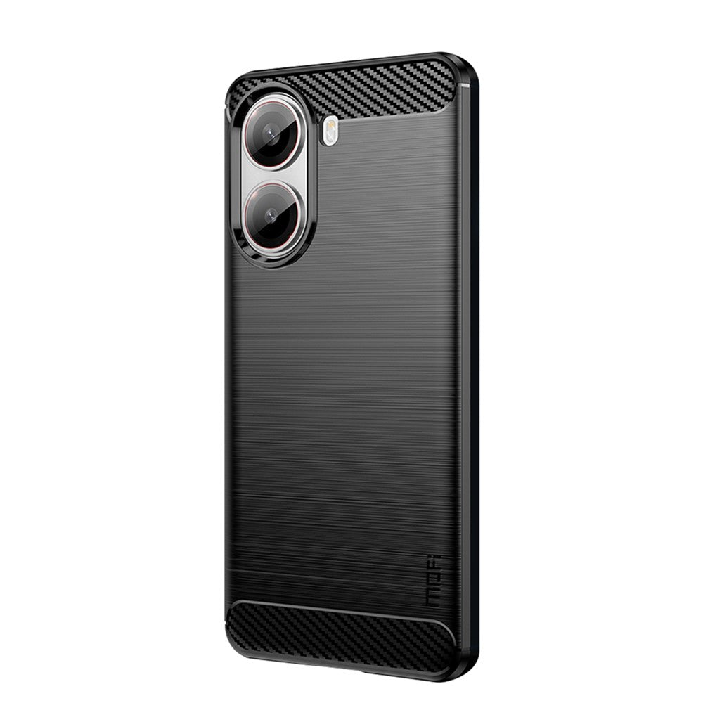 MOFI For Xiaomi Poco X7 Pro 5G Back Cover  Brushed Texture Carbon Fiber Soft TPU Case