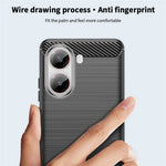 MOFI For Xiaomi Poco X7 Pro 5G Back Cover  Brushed Texture Carbon Fiber Soft TPU Case