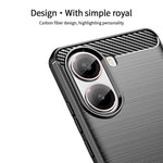 MOFI For Xiaomi Poco X7 Pro 5G Back Cover  Brushed Texture Carbon Fiber Soft TPU Case