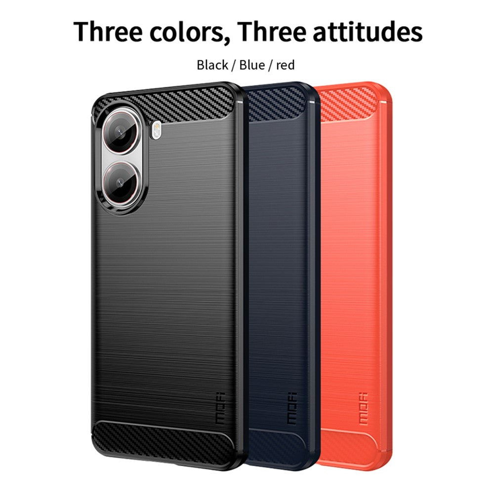 MOFI For Xiaomi Poco X7 Pro 5G Back Cover  Brushed Texture Carbon Fiber Soft TPU Case