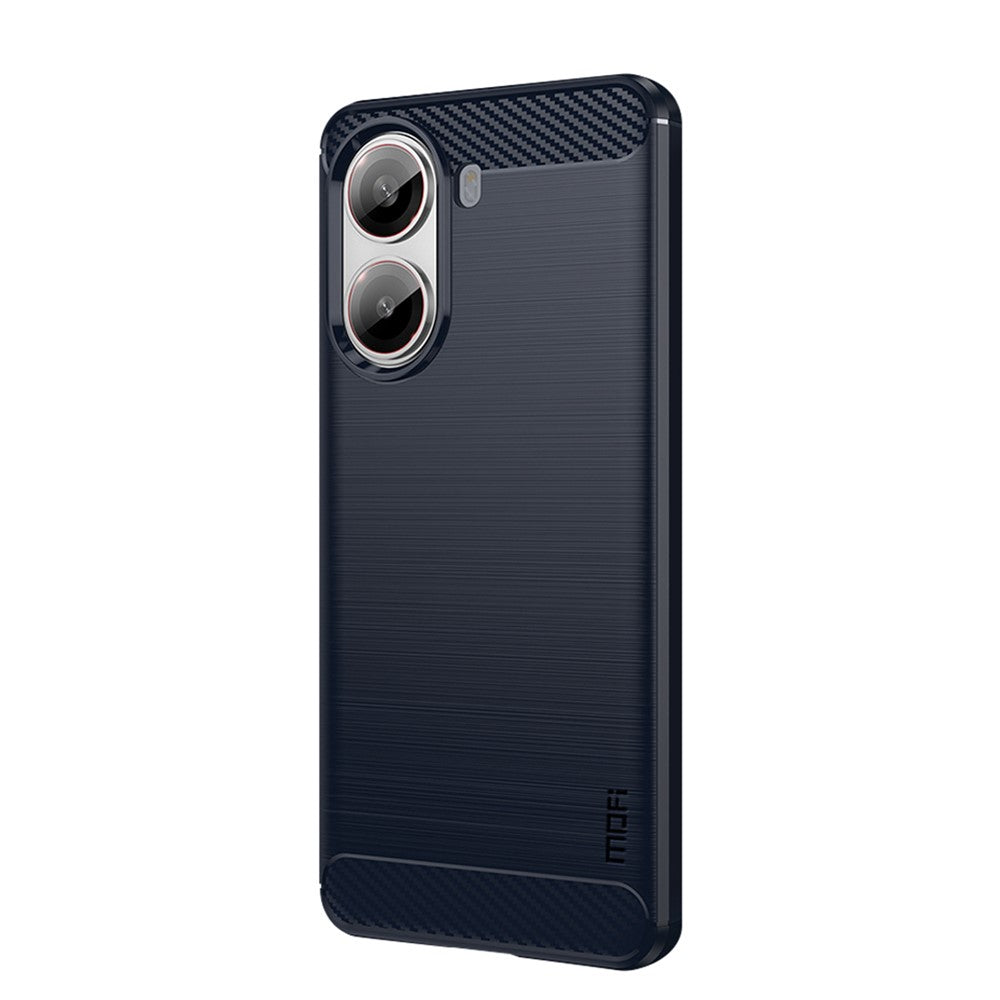 MOFI For Xiaomi Poco X7 Pro 5G Back Cover  Brushed Texture Carbon Fiber Soft TPU Case