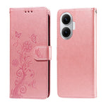 Sommerfugleblomstret tegnebogscover med stativ i læder til Xiaomi Poco F7 5G / Redmi Turbo 4 Pro 5G