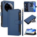 For Xiaomi 15 Ultra Leather Case 9 Card Slots Zipper Wallet Stand Phone Cover with Wrist Strap
