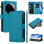 For Xiaomi 15 Ultra Leather Case 9 Card Slots Zipper Wallet Stand Phone Cover with Wrist Strap