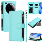 For Xiaomi 15 Ultra Leather Case 9 Card Slots Zipper Wallet Stand Phone Cover with Wrist Strap