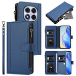 For Xiaomi Redmi Note 14 Pro 4G Leather Case 9 Card Slots Zipper Wallet Stand Phone Cover with Wrist Strap