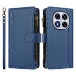 For Xiaomi Redmi Note 14 Pro 4G Leather Case 9 Card Slots Zipper Wallet Stand Phone Cover with Wrist Strap
