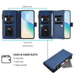 For Xiaomi Redmi Note 14 5G (China) / Xiaomi Poco M7 Pro 5G / Xiaomi Redmi Note 14 5G Leather Case 9 Card Slots Zipper Wallet Stand Phone Cover with Wrist Strap