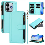 For Xiaomi Redmi Note 14 5G (China) / Xiaomi Poco M7 Pro 5G / Xiaomi Redmi Note 14 5G Leather Case 9 Card Slots Zipper Wallet Stand Phone Cover with Wrist Strap