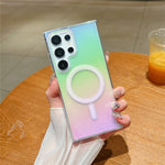 For Samsung Galaxy S24 Ultra Magnetic Case Acrylic + TPU Gradient Phone Cover