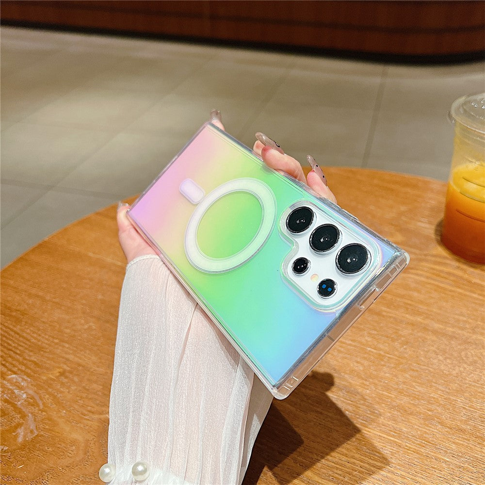 For Samsung Galaxy S24 Ultra Magnetic Case Acrylic + TPU Gradient Phone Cover