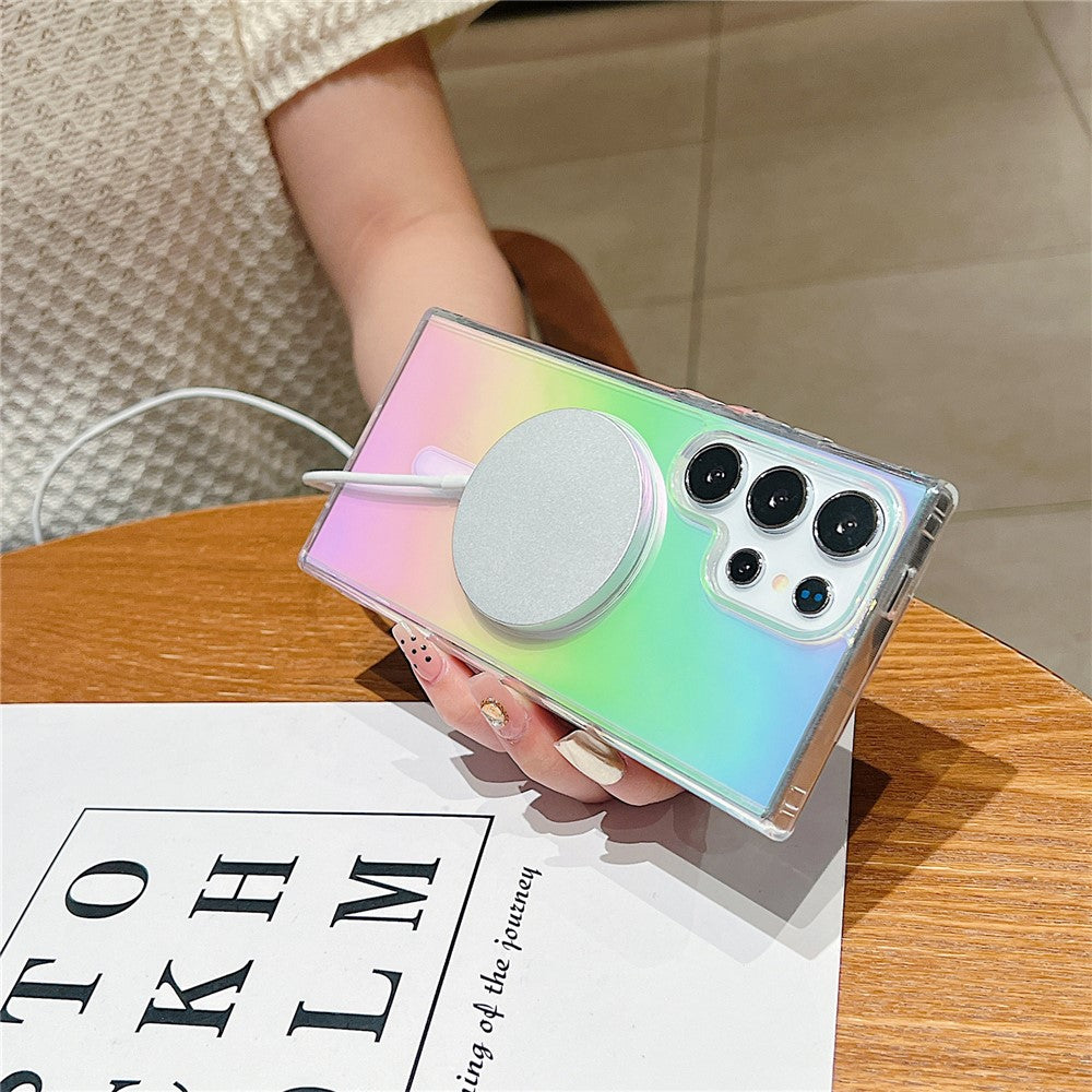 For Samsung Galaxy S24 Ultra Magnetic Case Acrylic + TPU Gradient Phone Cover