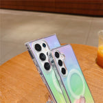 For Samsung Galaxy S24 Ultra Magnetic Case Acrylic + TPU Gradient Phone Cover