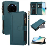 For Honor Magic7 Pro 5G Leather Case 9 Card Slots Zipper Wallet Stand Phone Cover with Wrist Strap