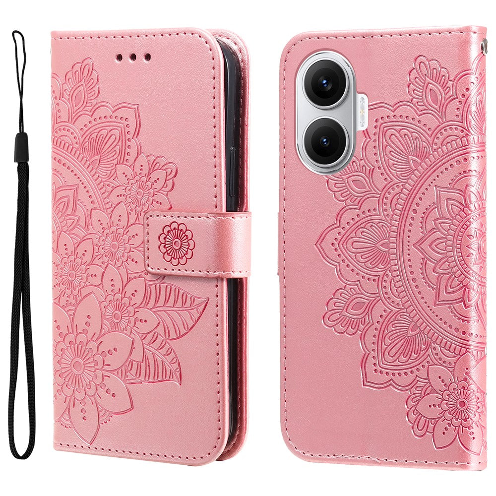 For Xiaomi Poco F7 5G / Redmi Turbo 4 Pro 5G Case Floral Pattern PU Leather Wallet Stand Phone Cover