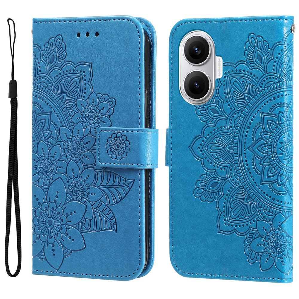 For Xiaomi Poco F7 5G / Redmi Turbo 4 Pro 5G Case Floral Pattern PU Leather Wallet Stand Phone Cover
