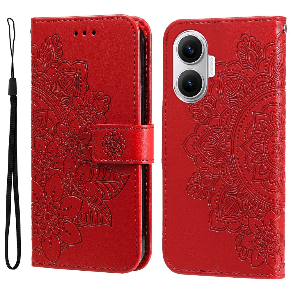 For Xiaomi Poco F7 5G / Redmi Turbo 4 Pro 5G Case Floral Pattern PU Leather Wallet Stand Phone Cover