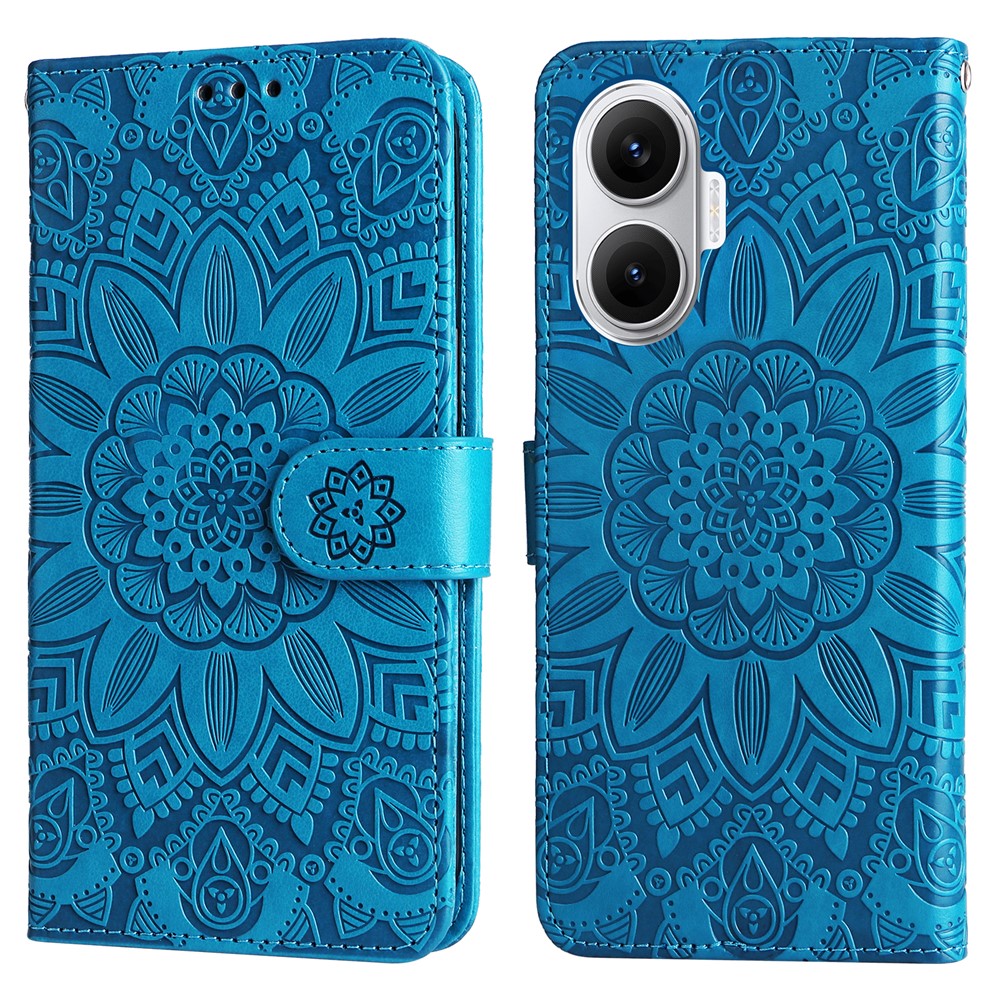 For Xiaomi Poco F7 5G / Redmi Turbo 4 Pro 5G Case Sunflower Imprint Leather Wallet Phone Cover