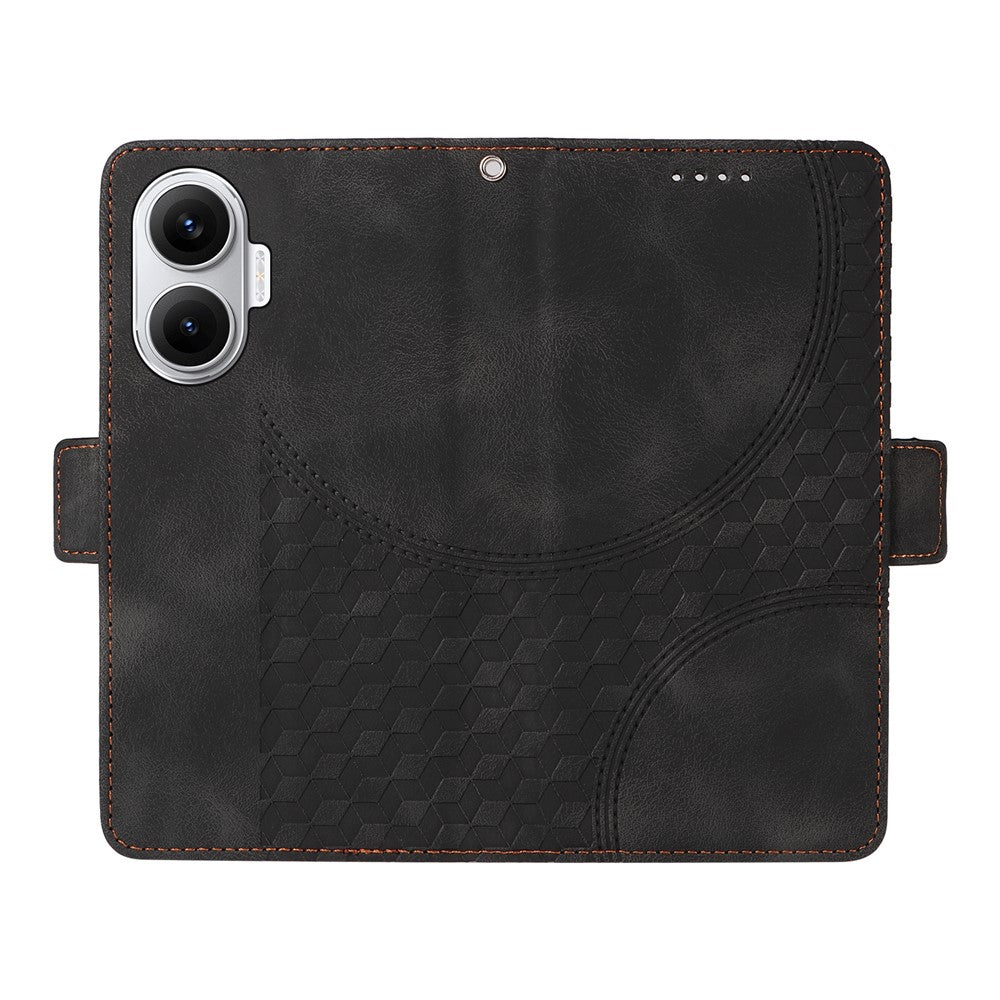 For Xiaomi Poco F7 5G / Redmi Turbo 4 Pro 5G Leather Cases Wallet Rhombus Imprinted Phone Cover Stand with Strap