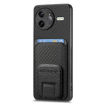 Xiaomi Poco F7 Ultra 5G / Xiaomi Redmi K80 Pro 5G Skal Korthållare Kolfibertextur Läderbelagd TPU mobilskal